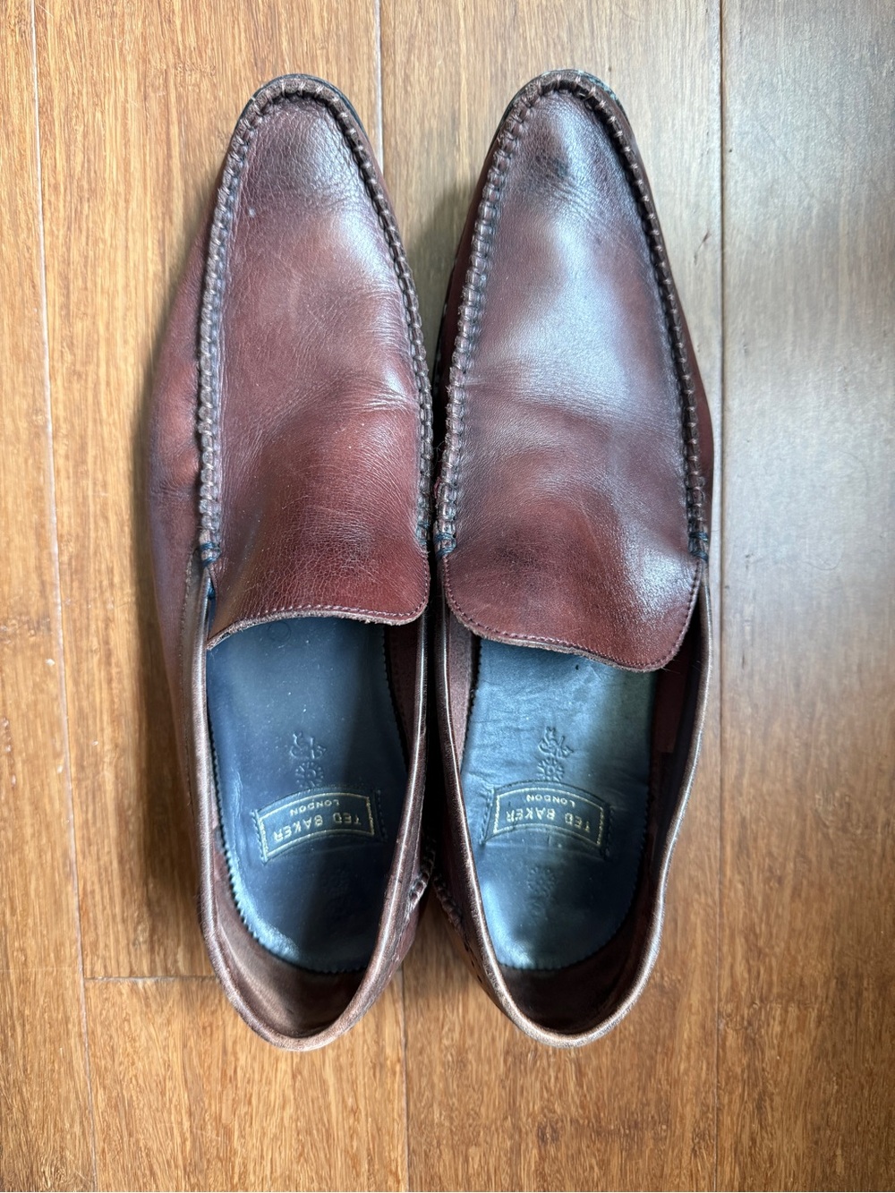Ted Baker London Brown Leather Slip-On Moccasins